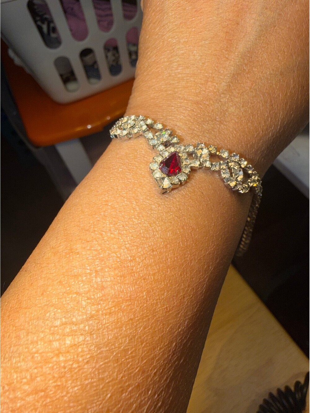 BRACELET Rhinestone And Ruby Bracelet